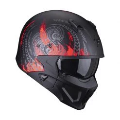 Mentoniera Removibile Casco Scorpion Covert X Tattoo Nero Opaco Rosso -Negozio al dettaglio Scorpions scorpion covertx tattoo rosso 3