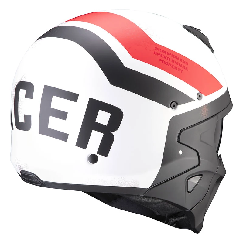 Mentoniera Removibile Casco Scorpion Covert X T-rust Bianco Rosso 5 Mentoniera Removibile Casco Scorpion Covert X T-rust Bianco Rosso - immagine 3