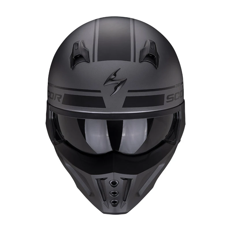 Mentoniera Removibile Casco Scorpion Covert X Tussle Argento Opaco Nero 4 Mentoniera Removibile Casco Scorpion Covert X Tussle Argento Opaco Nero - immagine 2
