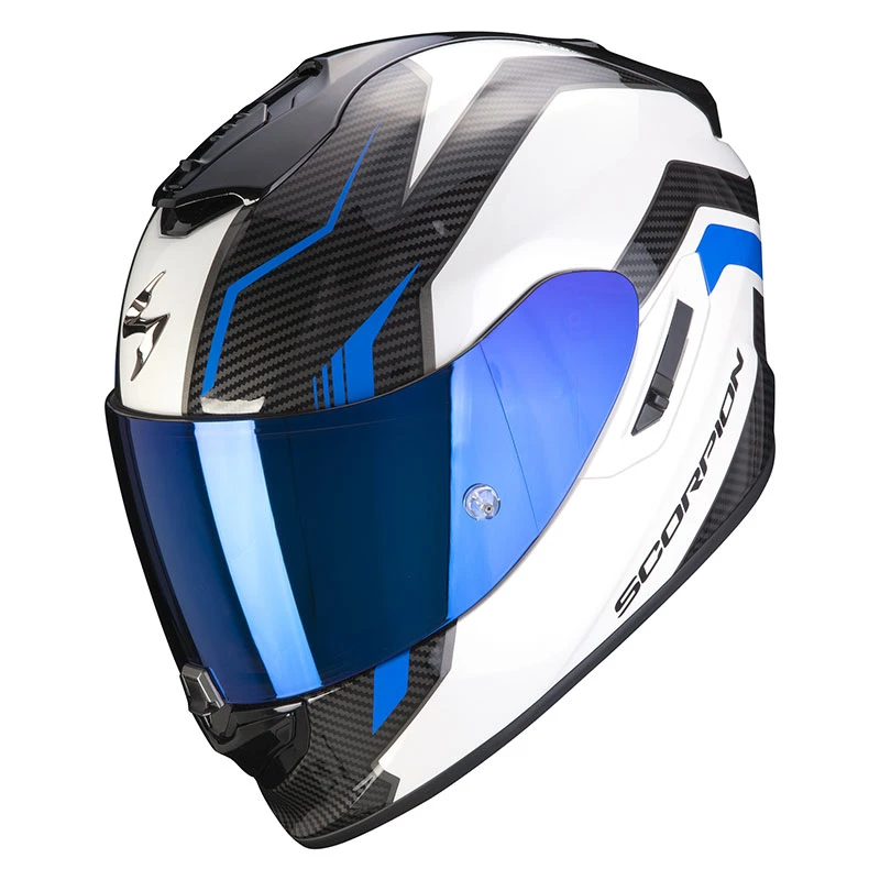 Fibra Casco Scorpion Exo 1400 Air Fortuna Bianco Blu 3 Fibra Casco Scorpion Exo 1400 Air Fortuna Bianco Blu