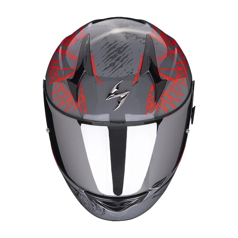Policarbonato Casco Scorpion Exo 390 Ighost Grigio Rosso 4 Policarbonato Casco Scorpion Exo 390 Ighost Grigio Rosso - immagine 2