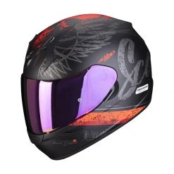 Policarbonato Casco Scorpion Exo 390 Ighost Nero Opaco Argento