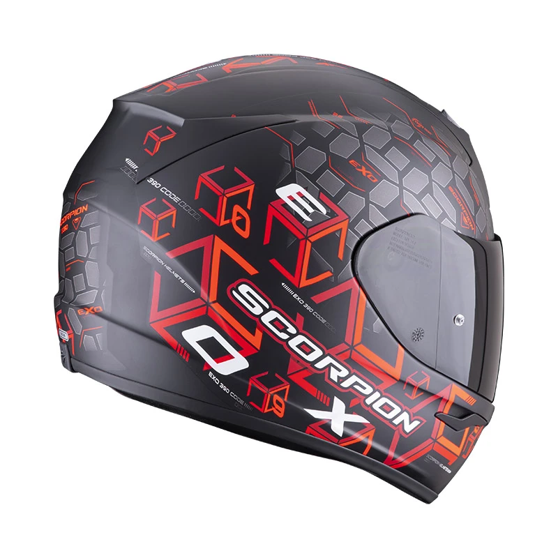 Policarbonato Casco Scorpion Exo 390 Cube Nero Opaco Rosso 5 Policarbonato Casco Scorpion Exo 390 Cube Nero Opaco Rosso - immagine 3