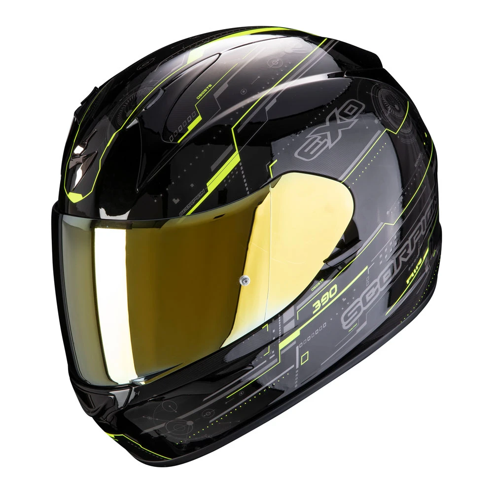 Policarbonato Casco Scorpion Exo 390 Beat Giallo Nero 3 Policarbonato Casco Scorpion Exo 390 Beat Giallo Nero
