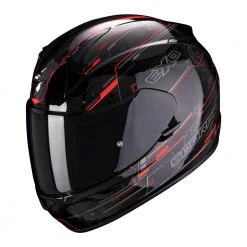 Policarbonato Casco Scorpion Exo 390 Beat Rosso Nero