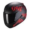 Policarbonato Casco Scorpion Exo 390 Oneway Nero Opaco Rosso