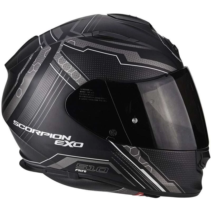 Policarbonato Scorpion Exo-510 Air Sync Nero Opaco Silver 6 Policarbonato Scorpion Exo-510 Air Sync Nero Opaco Silver - immagine 4