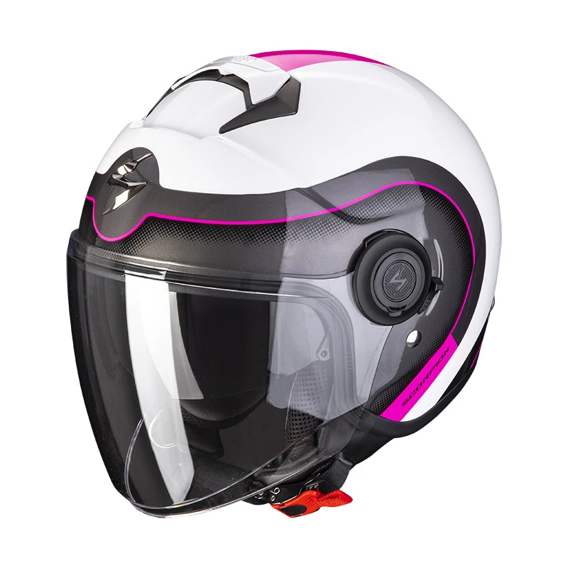 Policarbonato Casco Scorpion Exo City Roll Bianco Rosa 3 Policarbonato Casco Scorpion Exo City Roll Bianco Rosa