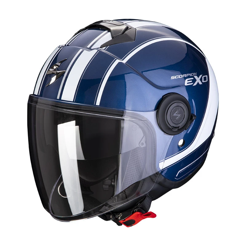 Policarbonato Casco Scorpion Exo City Scoot Blu Bianco 3 Policarbonato Casco Scorpion Exo City Scoot Blu Bianco