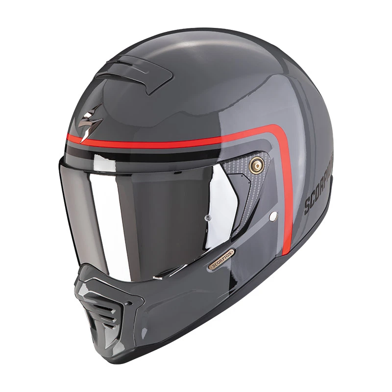 Fibra Casco Scorpion Exo Hx1 Nostalgia Grigio Nero Rosso 3 Fibra Casco Scorpion Exo Hx1 Nostalgia Grigio Nero Rosso