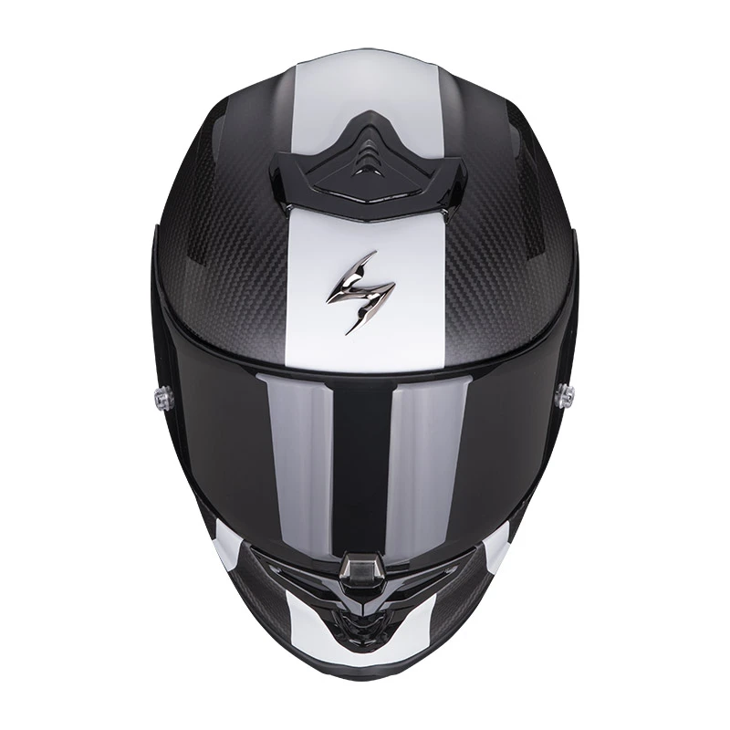 Fibra Casco Scorpion Exo R1 Carbon Air Mg Nero Bianco 4 Fibra Casco Scorpion Exo R1 Carbon Air Mg Nero Bianco - immagine 2