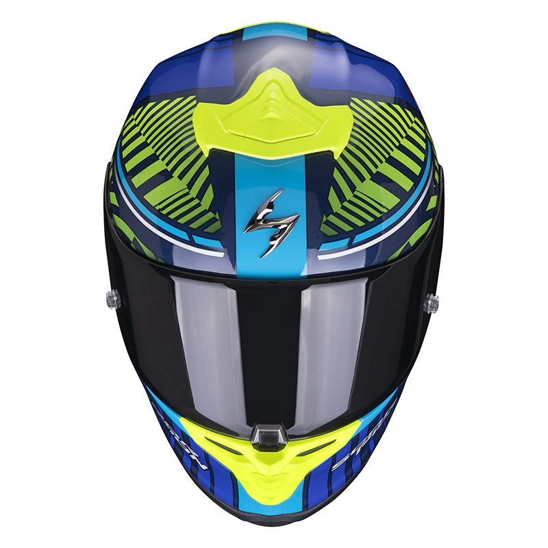 Fibra Casco Scorpion Exo R1 Air Victory Blu Giallo 4 Fibra Casco Scorpion Exo R1 Air Victory Blu Giallo - immagine 2