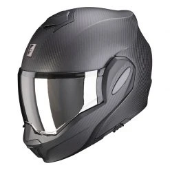Fibra Casco Modulare Scorpion Exo Tech Carbon Nero Opaco