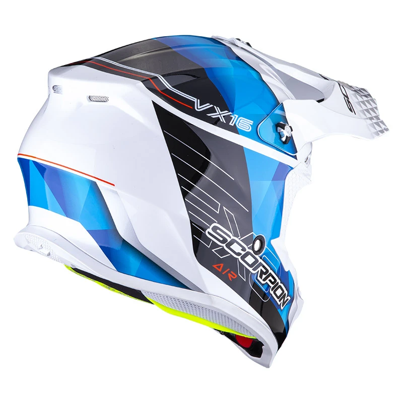 Policarbonato Casco Scorpion Vx-16 Air Gem Bianco Blu 5 Policarbonato Casco Scorpion Vx-16 Air Gem Bianco Blu - immagine 3