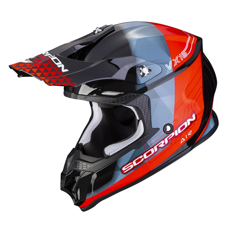 Policarbonato Casco Scorpion Vx-16 Air Gem Nero Rosso 3 Policarbonato Casco Scorpion Vx-16 Air Gem Nero Rosso