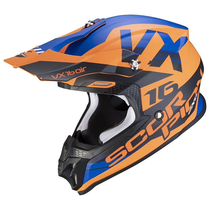 Policarbonato Casco Scorpion Vx-16 Air X Turn Arancio Blu 3 Policarbonato Casco Scorpion Vx-16 Air X Turn Arancio Blu