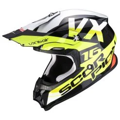Policarbonato Casco Scorpion Vx-16 Air X Turn Nero Giallo Fluo