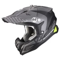 Fibra Casco Scorpion Vx-22 Air Ares Nero Opaco Argento