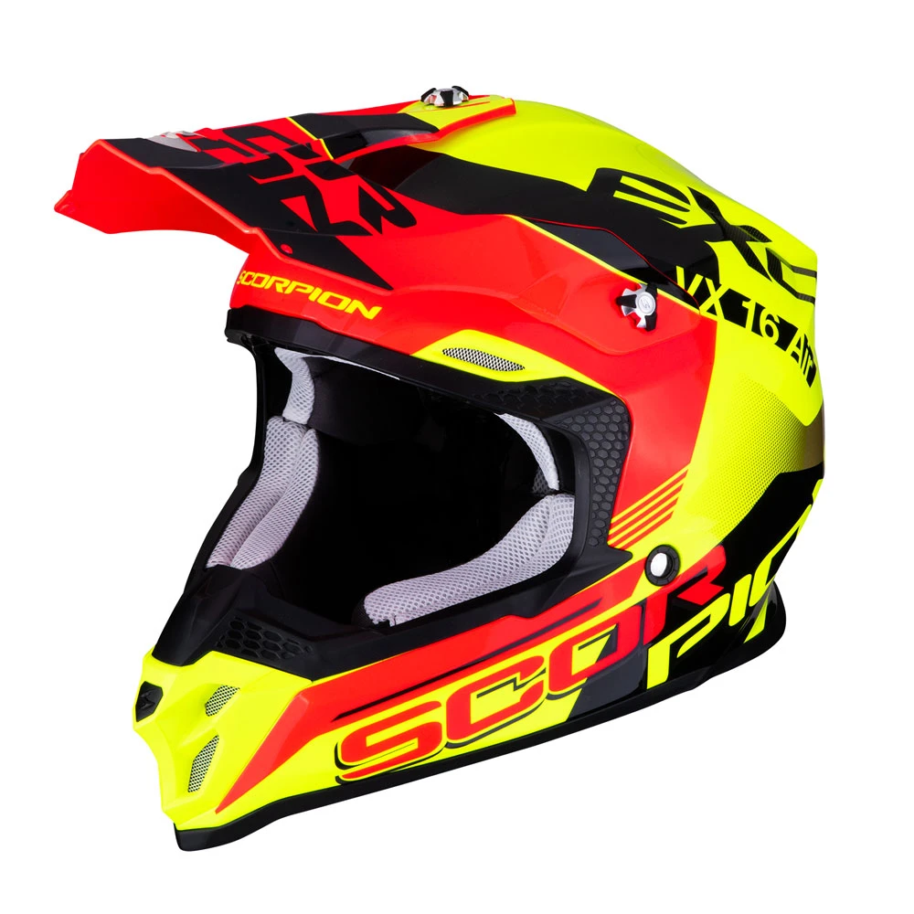 Policarbonato Casco Off Road Scorpion Vx-16 Arhus Rosso Fluo 3 Policarbonato Casco Off Road Scorpion Vx-16 Arhus Rosso Fluo